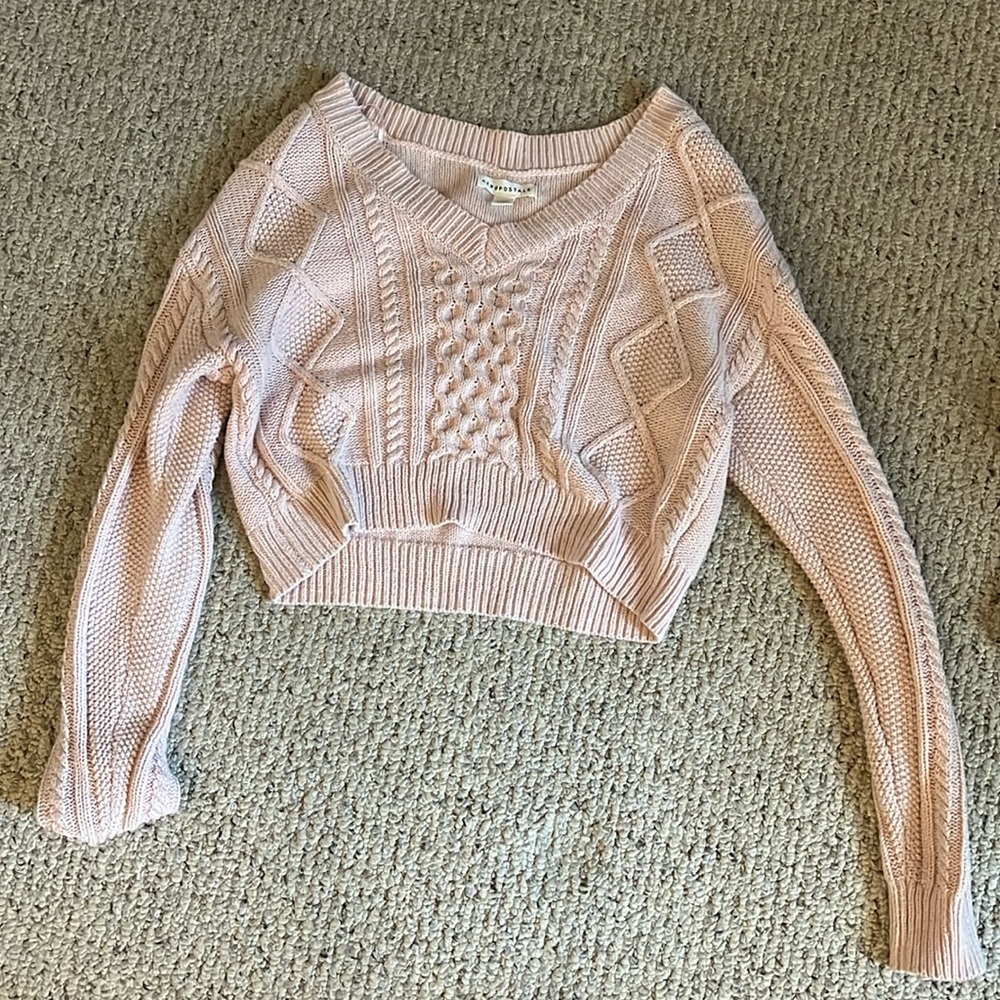 Aeropostale pink cropped sweater - size xs